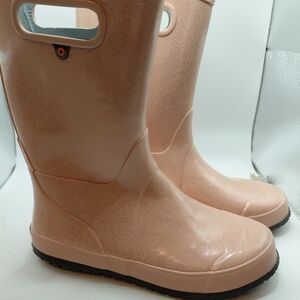 Women's Pink Glitter Rain Boots